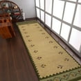 thumbnail image 1 of Rugsotic Carpets Handmade Rugs Hand Woven Kilim Runner 2'6''x8' White Green Wool for Indoor Use, 1 of 5