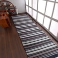 thumbnail image 1 of Rugsotic Carpets Eco-Friendly Woven Hand Woven Kilim Flat Weave Charcoal White Contemporary Area Rug, 3'x13' Runner, Antimicrobial, 1 of 5