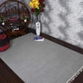 thumbnail image 1 of Rugsotic Carpets Eco-Friendly Woven Hand Woven Kilim Flat Weave Light Silver Solid Area Rug, 4'x6' Rectangle, Antimicrobial, 1 of 10