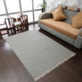 thumbnail image 1 of Rugsotic Carpets Eco-Friendly Woven Hand Woven Kilim Flat Weave Silver Solid Area Rug, 4'x6' Rectangle, Antimicrobial, 1 of 8