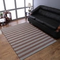 thumbnail image 1 of Rugsotic Carpets Eco-Friendly Woven Hand Woven Kilim Flat Weave Cream Light Brown Contemporary Area Rug, 6'7''x9'10'' Rectangle, Antimicrobial, 1 of 5