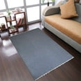 thumbnail image 1 of Rugsotic Carpets Eco-Friendly Woven Hand Woven Kilim Flat Weave Light Charcoal Solid Area Rug, 6'x9' Rectangle, Antimicrobial, 1 of 6