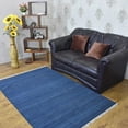 thumbnail image 1 of Rugsotic Carpets Eco-Friendly Woven Hand Woven Kilim Flat Weave Blue Solid Area Rug, 7'x9' Rectangle, Antimicrobial, 1 of 9