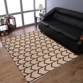 thumbnail image 1 of Rugsotic Carpets Eco-Friendly Woven Hand Woven Kilim Flat Weave Cream Charcoal Contemporary Area Rug, 8'x10' Rectangle, Antimicrobial, 1 of 5