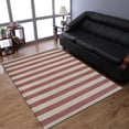 thumbnail image 1 of Rugsotic Carpets Hand Woven Flat Weave Kilim Wool Eco-Friendly 8'x10' Area Rugs Rectangle Cream Pink Contemporary Modern Design Low Pile Indoor Handmade Rug for Living Room, Bedroom D00107, 1 of 3