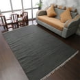 thumbnail image 1 of Rugsotic Carpets Eco-Friendly Woven Hand Woven Kilim Flat Weave Charcoal Solid Area Rug, 8'x11' Rectangle, Antimicrobial, 1 of 8