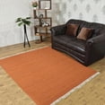 thumbnail image 1 of Rugsotic Carpets Handmade Rugs Hand Woven Kilim Square 8'x8' Dark Orange Wool for Indoor Use, 1 of 10