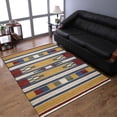thumbnail image 1 of Rugsotic Carpets Hand Woven Flat Weave Kilim Wool Eco-Friendly 9'x12' Area Rugs Rectangle Multicolor Contemporary Modern Design Low Pile Indoor Handmade Rug for Living Room, Bedroom D00110, 1 of 5