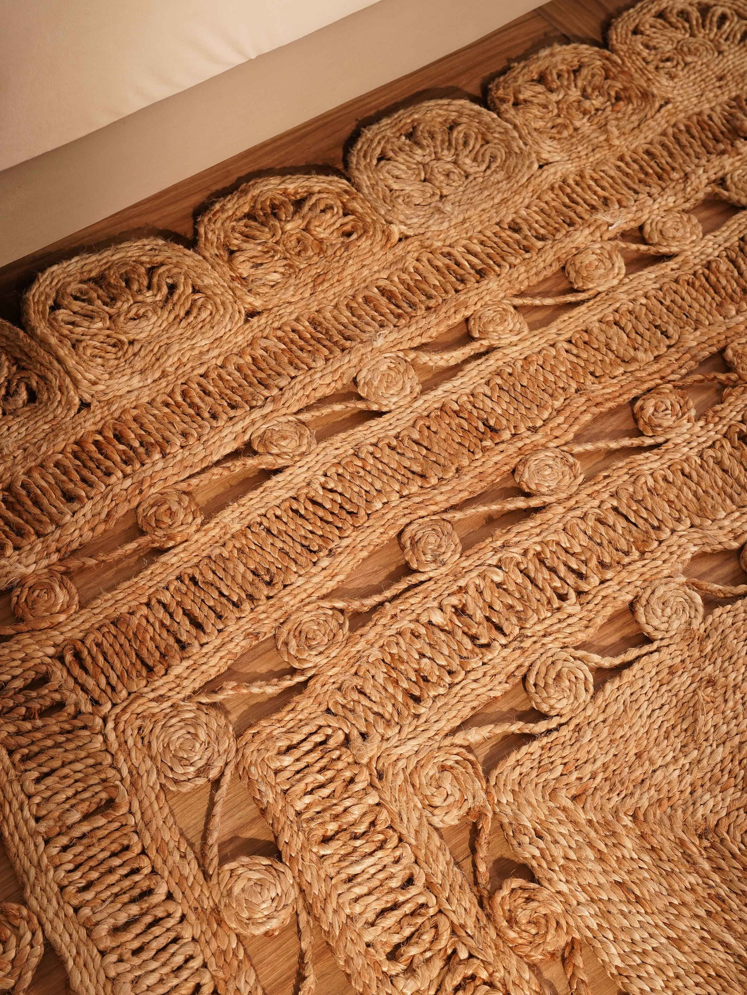 Rugsotic Carpets Hand Woven Jute 4'x6' Area Rug Oriental Beige J00072