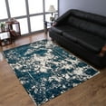 thumbnail image 1 of Rugsotic Carpets Machine Made Heatset Polypropylene Area Rugs - 9'X12', Rectangle, Ivory Blue, Abstract Modern Design, High Pile Machine Made Area Rugs For Living Room, Bed Room (Mx0022), 1 of 5