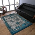thumbnail image 1 of Rugsotic Carpets Machine Made Heatset Polypropylene Area Rugs - 9'X12', Rectangle, Ivory Blue, Abstract Modern Design, High Pile Machine Made Area Rugs For Living Room, Bed Room (Mx0019), 1 of 5