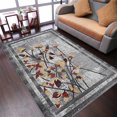 thumbnail image 1 of Rugsotic Carpets Machine Made Heatset Polypropylene Area Rugs - 9'X12', Rectangle Shape, Silver Color, Floral Modern Design, High Pile Machine Made Area Rugs For Living Room, Bed Room (M00023), 1 of 5