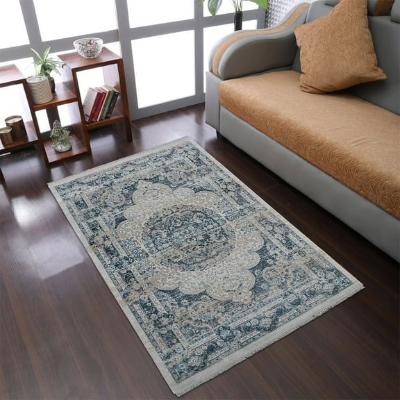 Rugsotic Carpets Machine Woven Crossweave Area Rugs - 1'8''X2'10'', Rectangle,Multicolor,Classic Oriental Traditional , Low Pile Machine Made Area Rugs For Living Room, Bed Room (M00104)