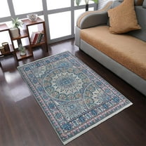 Rugsotic Carpets Machine Woven Crossweave Area Rugs - 1'8''X2'10'', Rectangle,Multicolor,Classic Oriental Traditional , Low Pile Machine Made Area Rugs For Living Room, Bed Room (M00110)