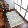thumbnail image 1 of Rugsotic Carpets Machine Woven Crossweave Area Rugs - 6'X9', Rectangle,Gray Blue,Classic Oriental Traditional , Low Pile Machine Made Area Rugs For Living Room, Bed Room (M00072), 1 of 6