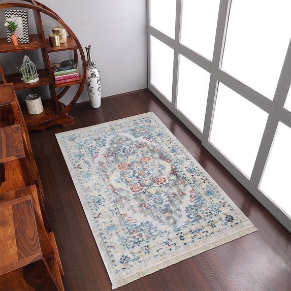 Rugsotic Carpets Machine Woven Crossweave Area Rugs - 8'X10', Rectangle,Multicolor,Classic Oriental Traditional , Low Pile Machine Made Area Rugs For Living Room, Bed Room (M00071)