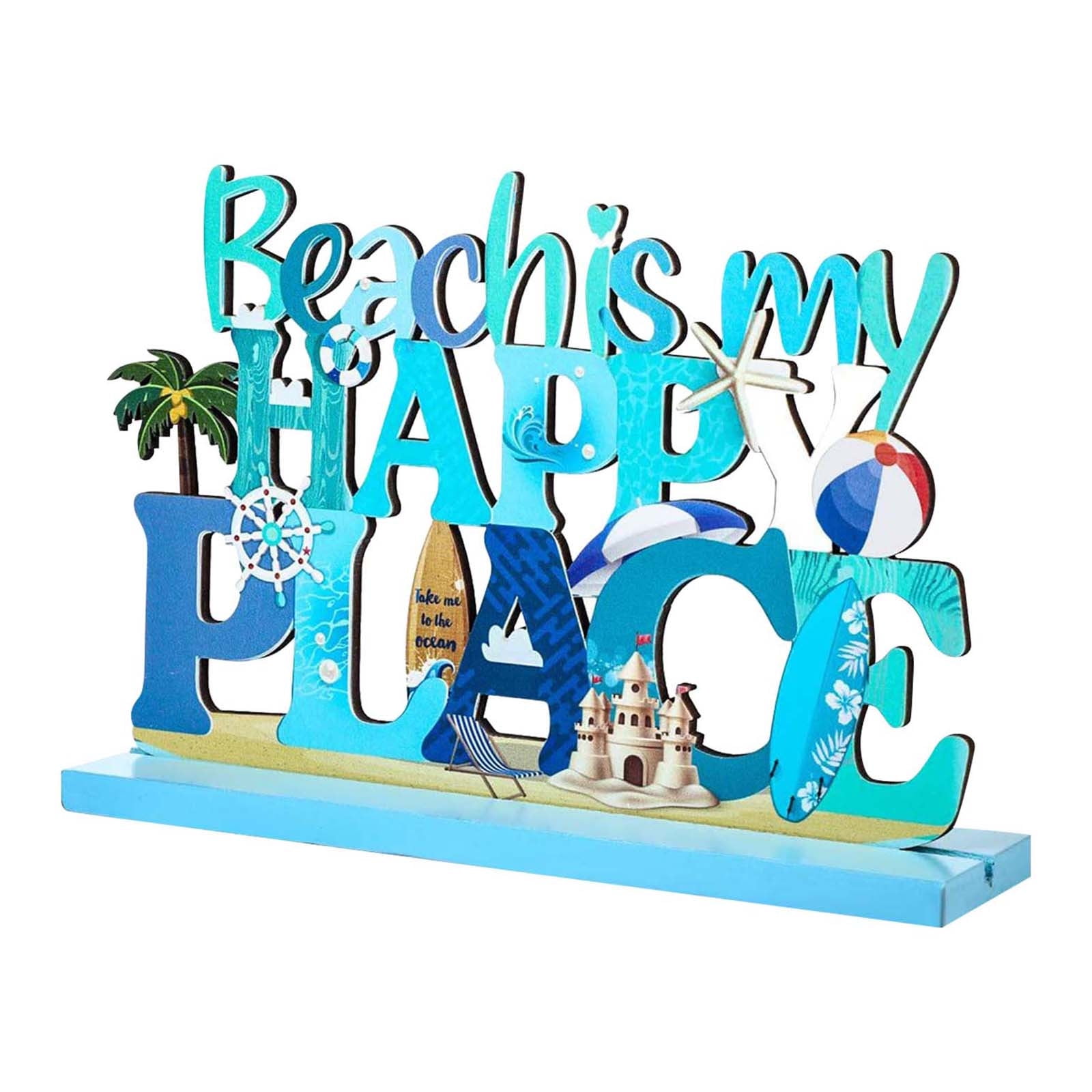 Ruhiku GW Beach Sign Ocean Sea Animal Party Decor Beach Is My Happy