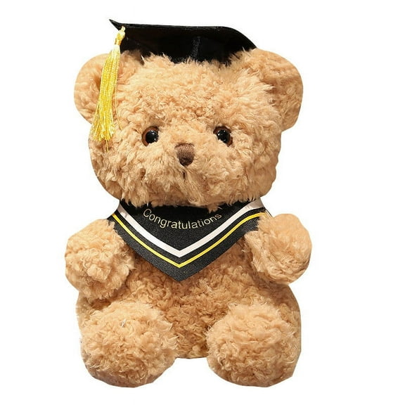 Ruhiku GW Graduation Gift Stuffed Plush Bear with Cap Tassel, 9 '' Graduation Cute Brown Bear Graduation Gifts Stuffed Bear Doll Plush Bear Toy Party Decoration