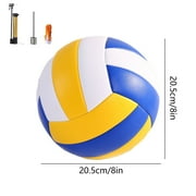 Ruhiku GW Official Size 5 Volleyball for Training & Competition, Youth Sports Practice Soft PVC Ball, Indoor Outdoor Beach Gym Home Use, High-Visibility Yellow White Blue