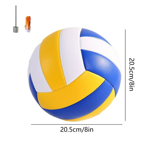 Ruhiku GW Official Size 5 Volleyball for Training & Competition, Youth Sports Practice Soft PVC Ball, Indoor Outdoor Beach Gym Home Use, High-Visibility Yellow White Blue