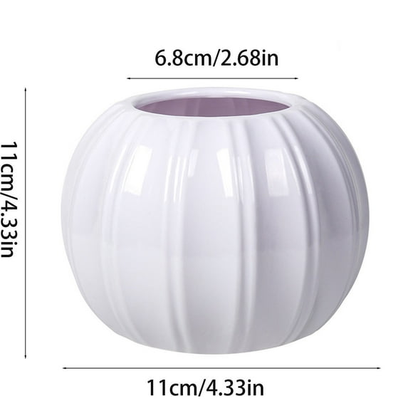 Ruhiku GW Plastic Pumpkin Shape Vase, Simulation Pumpkin Vase for Flower Arrangement Modern Living Room Tabletop Ornaments Pumpkin Flower Pot Home Decor, White
