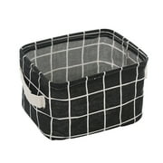 Ruhiku GW Storage Basket Foldable Cube Fabric Bins Square Mini Box Receive Organizer Rectangle Canvas with Handles for Home Office Books Small 8X6X4.7 inch