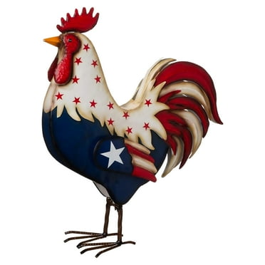 Ruhiku Gw Patriotic Metal Rooster Porch Decor Statues Decor Hand Crafts Ornament