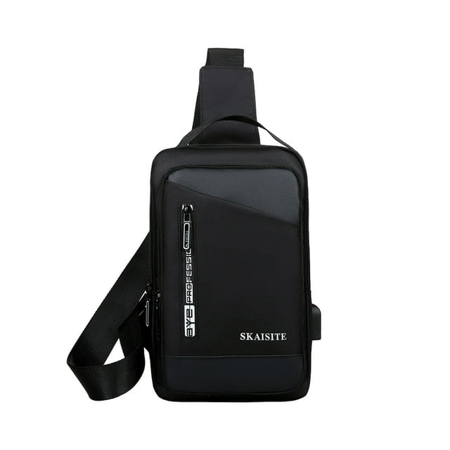 Ruhiku Gw Shoulder Strap Bag Messenger Backpack with USB Hole Shoulder ...