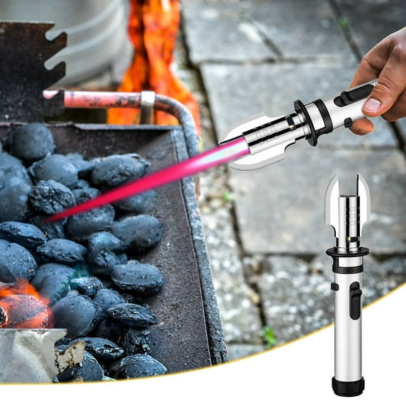 RuiHua Outdoor Red Flames Go Straight Into The Inflatable Lighter High Temperature Flame Welding Lighting Barbecue Butane Torch Lighter