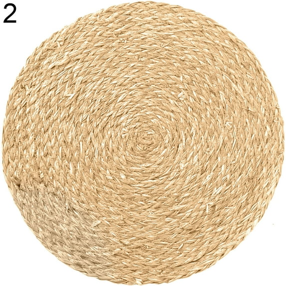 RuiJY Corn Water Grass Handmade Weave Round Coaster Pad Mat Heat Insulation Placemat(Type 2# 36cm)