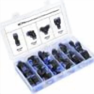RuiJiao 1/4in Pneumatic Push to Connect Fittings Kit, Plastic Air Hose Couplers with 360° Swivel for Compressed Air Tools, Value Pack