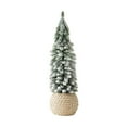 thumbnail image 1 of RuiJiao 10 Inch Mini Flocked Snow Cedar Christmas Tree PVC Tabletop Decor for Desk Mantel and Shelf, 1 of 8