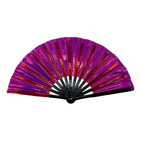 RuiJiao 10" Colorful Striped Bamboo Fan - Perfect for Kung Fu, Dance, Party, Music Festivals, and Stage Performances - Versatile Party Accessory