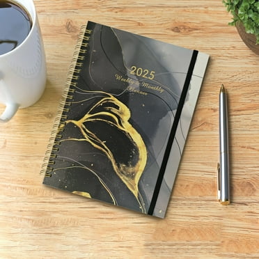 RuiJiao 2025 A5 English Schedule Planner - 69 Pages with Separating Sheets, Coil-bound Notebook for Detailed Planning and Organization