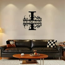 RuiJiao 21 Letters Metal Wall Art Decor, Customized Black Iron Art for Home and Garden, Personalized Surname Sign Durable Indoor Outdoor Decor