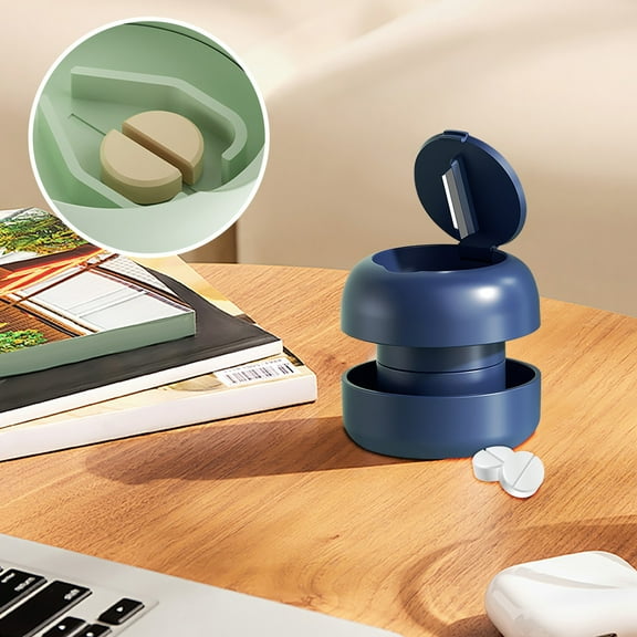 RuiJiao 2PCS Multi-Functional Tablet Grinder and Cutter - Portable Child-Safe Medication Grinder for Powdering and Splitting Pills