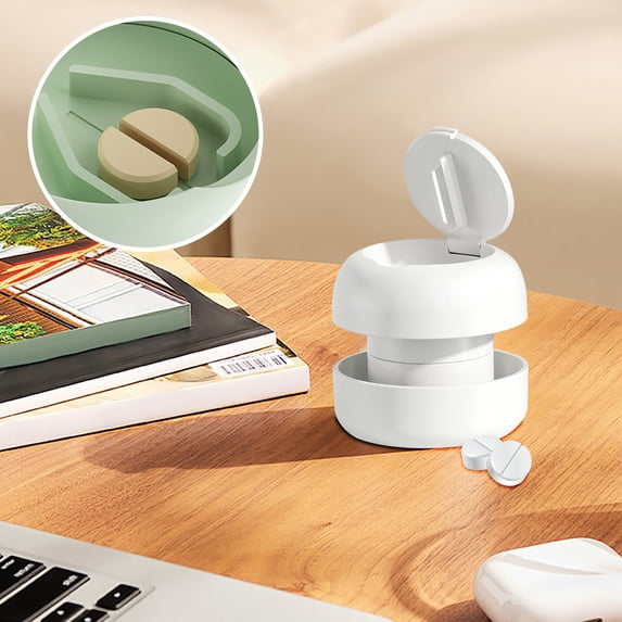 RuiJiao 2PCS Multi-Functional Tablet Grinder and Cutter - Portable Child-Safe Medication Grinder for Powdering and Splitting Pills
