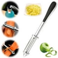 thumbnail image 1 of RuiJiao 3-in-1 Stainless Steel Multifunctional Vegetable & Fruit Peeler, for Kitchen, with Storage Hook, 1 of 9