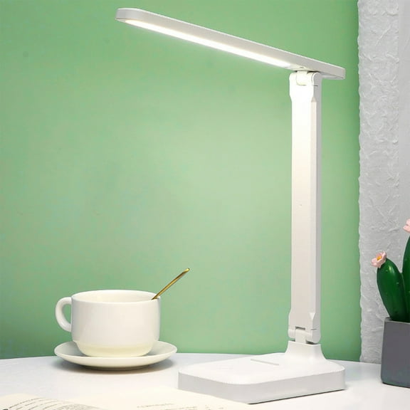 RuiJiao 310 LED Eye Protection Desk Lamp with USB Charging Port, Touch Control Adjustable Brightness, Foldable Portable Reading Light and Phone Holder for Kids Students Bedroom Bedside