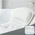 thumbnail image 1 of RuiJiao 4D Mesh Bath Pillow with Suction Cups, White and Dark Gray Polyester Bathtub Spa Pillow for Neck Head Back Support, Quick Dry Comfortable Bath Tub Pillow 46x42cm, 1 of 8