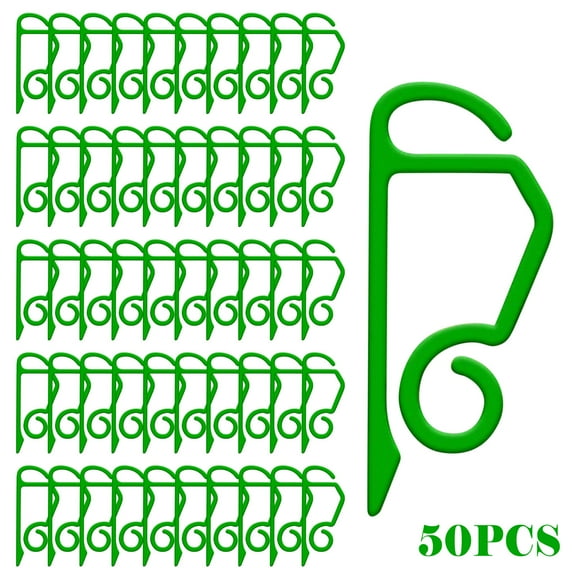 RuiJiao 50 Pcs Christmas Light Clips, Plastic Outdoor Holiday Light Hooks for Hanging String Lights on Gutter and Tree, Frost-Proof and Reusable