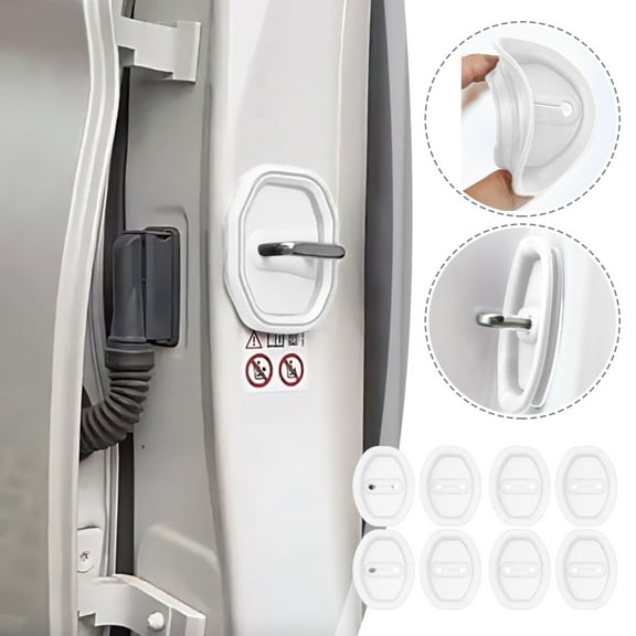 RuiJiao 8pc Car Door Shock Absorber, Auto Soundproof Crash Pad for SUV Truck, Silicone Anti-Collision Side Door Protection Sticker, Self Adhesive Car Slam Stopper Bumper Protector