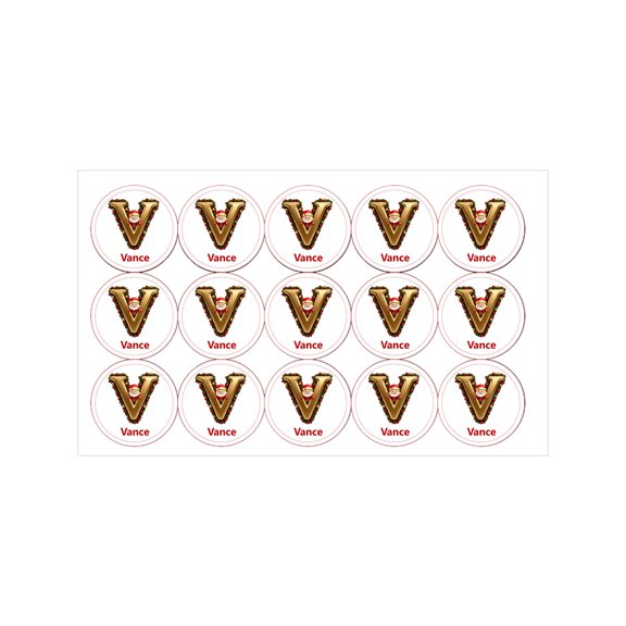 RuiJiao 90Pcs Personalized Christmas Stickers with Custom Names, Waterproof Holiday Gift Labels for Decoration (6 Initials, Durable Adhesive, Festive Designs), 90 Count ValuePcs