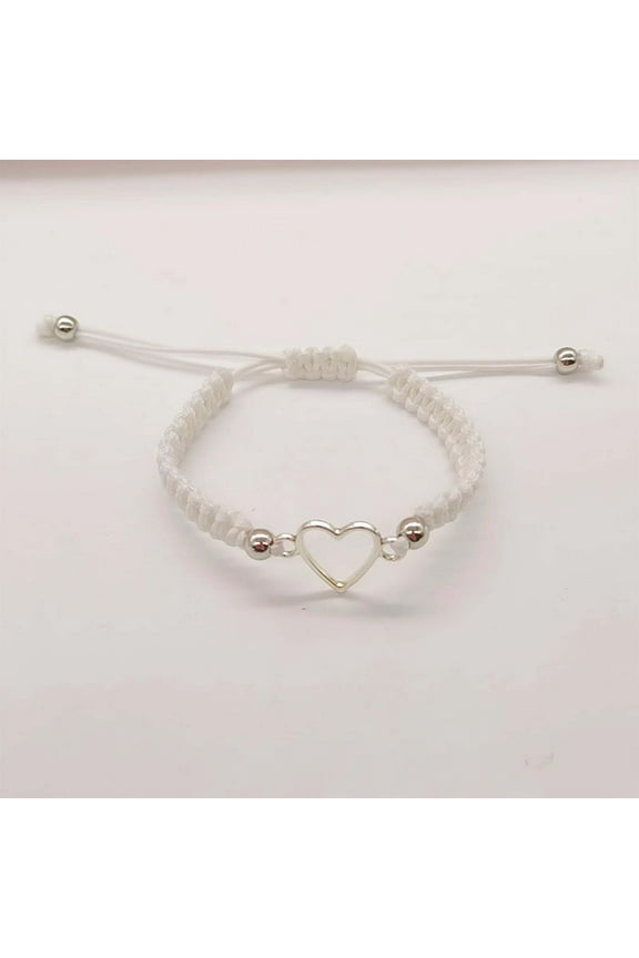 Adjustable Woven Push-Pull Bracelet - Hollowed Out Heart Shape Design, Soft and Comfortable, Perfect for Any Occasion