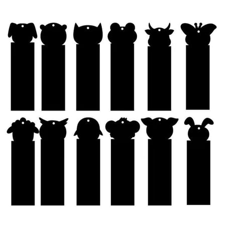 RuiJiao Animal Scratch Bookmark for Kids, Magic Scratch Rainbow Bookmarks Making Kit for Girl Boy Party Favor Classroom Activity, DIY Scratch Paper Art Craft