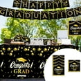 thumbnail image 1 of RuiJiao Black Graduation Party Paper Plates Set, 9 Pcs Disposable Tableware Kit with Napkins, Tablecloth, Banner for Decorations, 1 of 9
