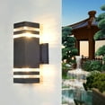 thumbnail image 1 of RuiJiao Black Outdoor Wall Light, Waterproof IP65 LED Porch Light Fixture with Engineering Plastic, Wall Mounted Modern Square/Round Exterior Lighting for Home Garage Patio, 1 of 7