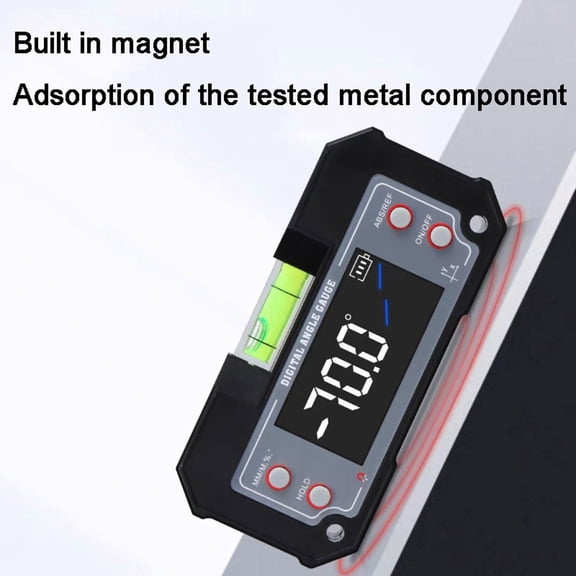 RuiJiao Bluetooth Digital Inclinometer High Precision Portable Electronic Angle Finder with Magnetic Base 400mAh Battery for Construction Engineering DIY