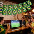 thumbnail image 1 of RuiJiao Brazil Football Bunting Flags, 20-Pack Multicolor Nylon Spandex Banner for Sports Viewing Parties, Themed Decorations, and Bar Atmosphere, 14x21cm Flags, 5.5m Long, 1 of 6