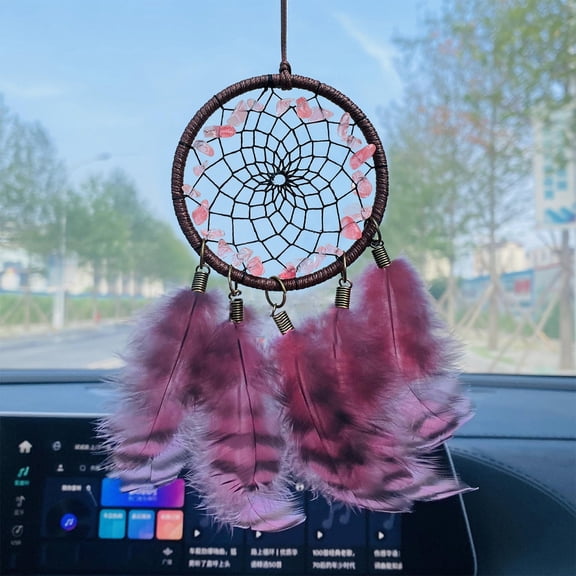RuiJiao Car Decorative Crystal Stone Pendant - Rearview Mirror Charm for Good Luck and Aesthetic Appeal - Durable and Elegant Auto Interior Accessory